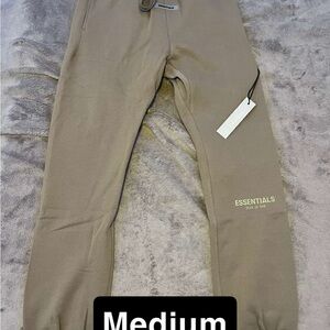 Essentials Tan Sweatpants with Articulated Knee Panels